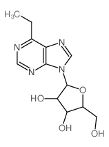 9H-Purine,6-ethyl-9-b-D-ribofuranosyl-结构式