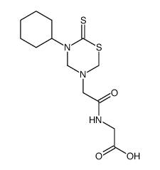 (2-(5-cyclohexyl-6-thioxo-1,3,5-thiadiazinan-3-yl)acetyl)glycine结构式