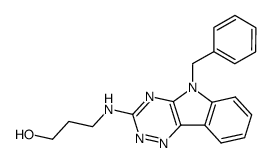 3-(5-benzyl-5H-[1,2,4]triazino[5,6-b]indol-3-ylamino)-propan-1-ol Structure