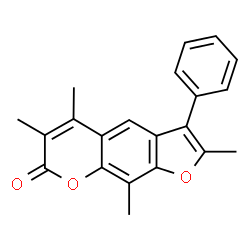 2,5,6,9-tetramethyl-3-phenylfuro[3,2-g]chromen-7-one结构式