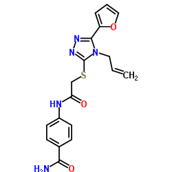 4-[({[4-Allyl-5-(2-furyl)-4H-1,2,4-triazol-3-yl]sulfanyl}acetyl)amino]benzamide结构式