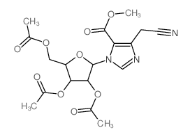 methyl 5-(cyanomethyl)-3-[3,4-diacetyloxy-5-(acetyloxymethyl)oxolan-2-yl]imidazole-4-carboxylate结构式