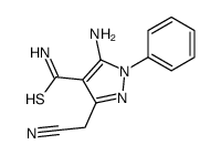 5-amino-3-(cyanomethyl)-1-phenylpyrazole-4-carbothioamide Structure