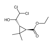 3-(2,2-Dichloro-1-hydroxy-ethyl)-2,2-dimethyl-cyclopropanecarboxylic acid ethyl ester结构式