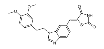 5-({1-[2-(3,4-dimethoxyphenyl)ethyl]-1H-benzimidazol-6-yl}-methylene)-1,3-thiazolidine-2,4-dione结构式