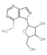 1H-Pyrazolo[4,3-d]pyrimidine, 7- (methylthio)-1-.beta.-D-ribofuranosyl- structure