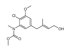 [2-Chloro-5-((E)-4-hydroxy-2-methyl-but-2-enyl)-3-methoxy-phenyl]-methyl-carbamic acid methyl ester结构式