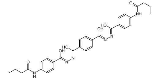 N-[4-[[[4-[[[4-(butanoylamino)benzoyl]amino]carbamoyl]benzoyl]amino]carbamoyl]phenyl]butanamide Structure