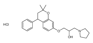 1-[(2,2-dimethyl-4-phenyl-3,4-dihydrochromen-7-yl)oxy]-3-pyrrolidin-1-ylpropan-2-ol,hydrochloride Structure