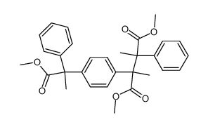 dimethyl 2,3-dimethyl-2-phenyl-3-[p-(1-methoxycarbonyl-1-phenylethyl)phenyl]butanedioate结构式