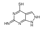 6-Amino-1,2-dihydro-4H-pyrazolo[3,4-d]pyrimidine-4-thione结构式