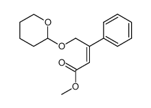 methyl (Z)-3-phenyl-4-((tetrahydro-2H-pyran-2-yl)oxy)but-2-enoate结构式