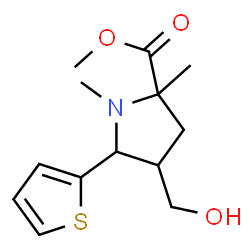 METHYL 4-(HYDROXYMETHYL)-1,2-DIMETHYL-5-(2-THIENYL)-2-PYRROLIDINECARBOXYLATE结构式