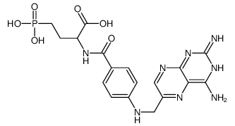 2-[[4-[(2,4-diaminopteridin-6-yl)methylamino]benzoyl]amino]-4-phosphon o-butanoic acid structure