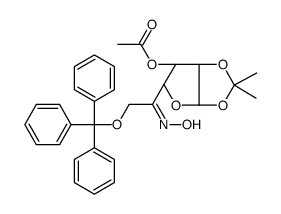 1,2-O-(1-Methylethylidene)-6-O-(triphenylmethyl)-β-L-arabino-hexofuranos-5-ulose OxiMe 3-Acetate Structure