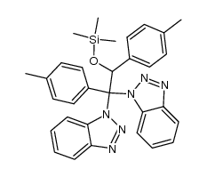 1,1'-(1,2-di-p-tolyl-2-((trimethylsilyl)oxy)ethane-1,1-diyl)bis(1H-benzo[d][1,2,3]triazole) Structure