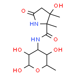 3-(3-hydroxy-2,3-dimethyl-5-oxoprolyl)amino-3-6-dideoxyglucose Structure