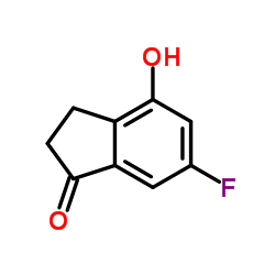 6-Fluoro-4-hydroxy-1-indanone结构式