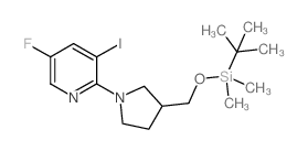 2-(3-((tert-Butyldimethylsilyloxy)methyl)-pyrrolidin-1-yl)-5-fluoro-3-iodopyridine structure