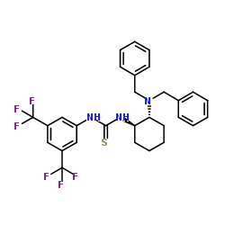 N-[(1R,2R)-2-[bis(phenylmethyl)amino]cyclohexyl]-N'-[3,5-bis(trifluoromethyl)phenyl]-Thiourea structure