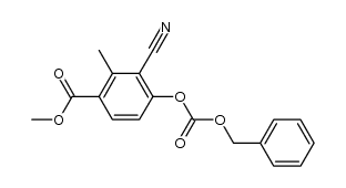 methyl 4-(((benzyloxy)carbonyl)oxy)-3-cyano-2-methylbenzene-1-carboxylate结构式