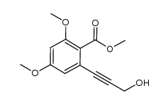 methyl 2-(3-hydroxyprop-1-yn-1-yl)-4,6-dimethoxybenzoate结构式