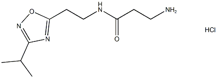 3-Amino-N-(2-(3-isopropyl-1,2,4-oxadiazol-5-yl)ethyl)propanamide hydrochloride structure