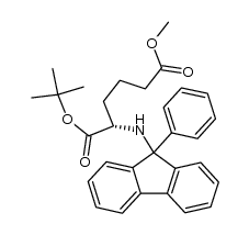 1-tert-Butyl 6-methyl (S)-2-[N-(9-phenylfluoren-9-yl)amino]hexandioate结构式