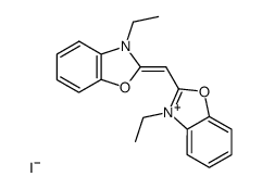 3-ethyl-2-[(3-ethyl-3H-benzoxazol-2-ylidene)methyl]benzoxazolium iodide Structure