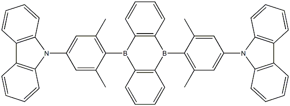 5,10-bis(4-(9H-carbazol-9-yl)-2,6-dimethylphenyl)-5,10-dihydroboranthrene结构式