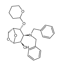 .beta.-D-Gulopyranose, 1,6-anhydro-3-bis(phenylmethyl)amino-3-deoxy-4-O-(tetrahydro-2H-pyran-2-yl)- Structure