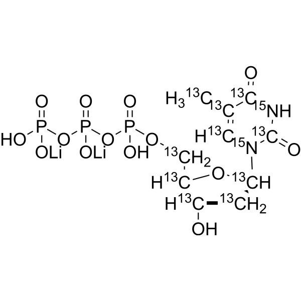 Deoxythymidine-5'-triphosphate-13C10,15N2 dilithium结构式