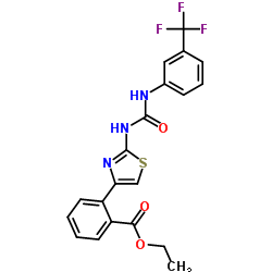 ETHYL 2-[2-(([3-(TRIFLUOROMETHYL)ANILINO]CARBONYL)AMINO)-1,3-THIAZOL-4-YL]BENZENECARBOXYLATE结构式