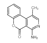 1-methyl-4-amino-5H-<1>benzopyrano-<3,4-c>pyridin-5-one structure