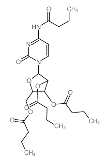 [5-[4-(butanoylamino)-2-oxo-pyrimidin-1-yl]-3,4-dibutanoyloxy-oxolan-2-yl]methyl butanoate Structure