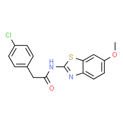 2-(4-Chlorophenyl)-N-(6-methoxy-1,3-benzothiazol-2-yl)acetamide结构式