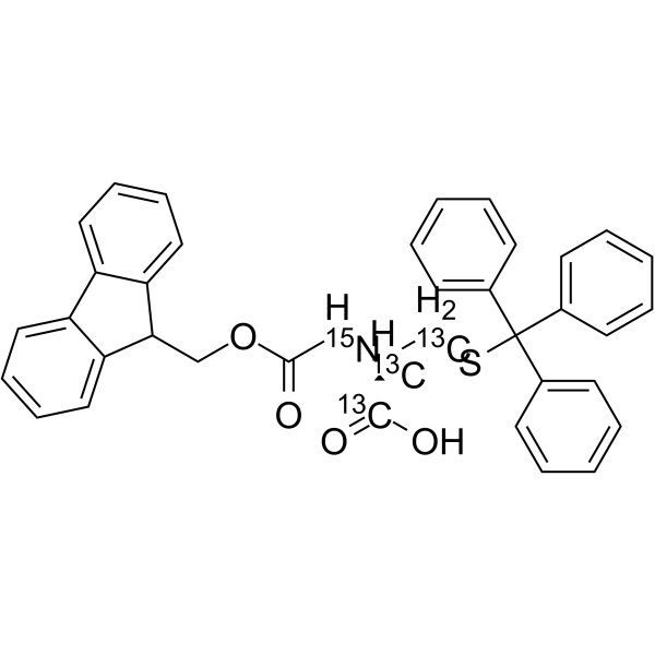 Fmoc-Cys(Trt)-OH-1,2,3-13C3,15N结构式