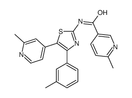 6-methyl-N-[4-(3-methylphenyl)-5-(2-methylpyridin-4-yl)-1,3-thiazol-2-yl]pyridine-3-carboxamide结构式