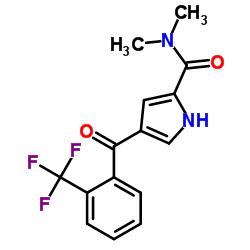 N,N-Dimethyl-4-[2-(trifluoromethyl)benzoyl]-1H-pyrrole-2-carboxamide结构式