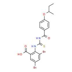 3,5-DIBROMO-2-[[[[4-(1-METHYLPROPOXY)BENZOYL]AMINO]THIOXOMETHYL]AMINO]-BENZOIC ACID结构式