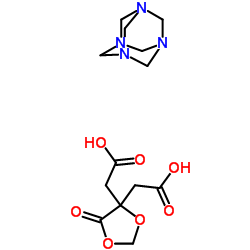 5-oxo-1,3-dioxolane-4,4-diacetic acid, compound with 1,3,5,7-tetraazatricyclo[3.3.1.13,7]decane (1:1)结构式