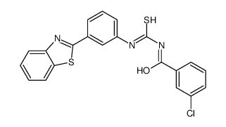 N-[[3-(1,3-benzothiazol-2-yl)phenyl]carbamothioyl]-3-chlorobenzamide结构式