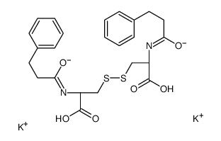 dipotassium,(2R)-3-[[(2R)-2-carboxylato-2-(3-phenylpropanoylamino)ethyl]disulfanyl]-2-(3-phenylpropanoylamino)propanoate Structure