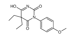 5,5-Diethyl-1-(p-methoxyphenyl)-2,4,6(1H,3H,5H)-pyrimidinetrione结构式