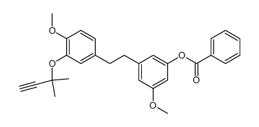 3-methoxy-5-(4-methoxy-3-((2-methylbut-3-yn-2-yl)oxy)phenethyl)phenyl benzoate结构式