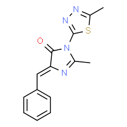 (5Z)-5-benzylidene-2-methyl-3-(5-methyl-1,3,4-thiadiazol-2-yl)imidazol-4-one结构式