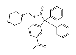 5-acetyl-1-(morpholin-4-ylmethyl)-3,3-diphenylindol-2-one结构式