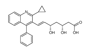 (E)-(3R,5S)-7-(2-cyclopropyl-4-phenyl-quinolin-3-yl)-3,5-dihydroxy-hept-6-enoic acid Structure