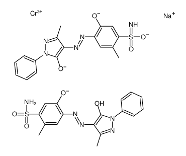 sodium bis[4-[(4,5-dihydro-3-methyl-5-oxo-1-phenyl-1H-pyrazol-4-yl)azo]-5-hydroxy-2-methylbenzene-1-sulphonamidato(2-)]chromate(1-)结构式