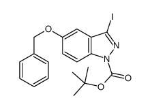 1H-Indazole-1-carboxylic acid, 3-iodo-5-(phenylmethoxy)-, 1,1-dimethylethyl ester Structure